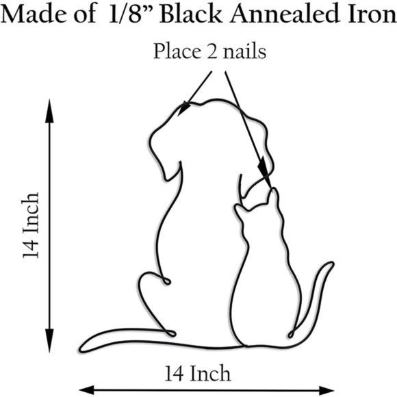 Metal Cat Wall Decor | Cat Wall Art | Metal Wall Art | Minimalist Room - Picture 4 of 7